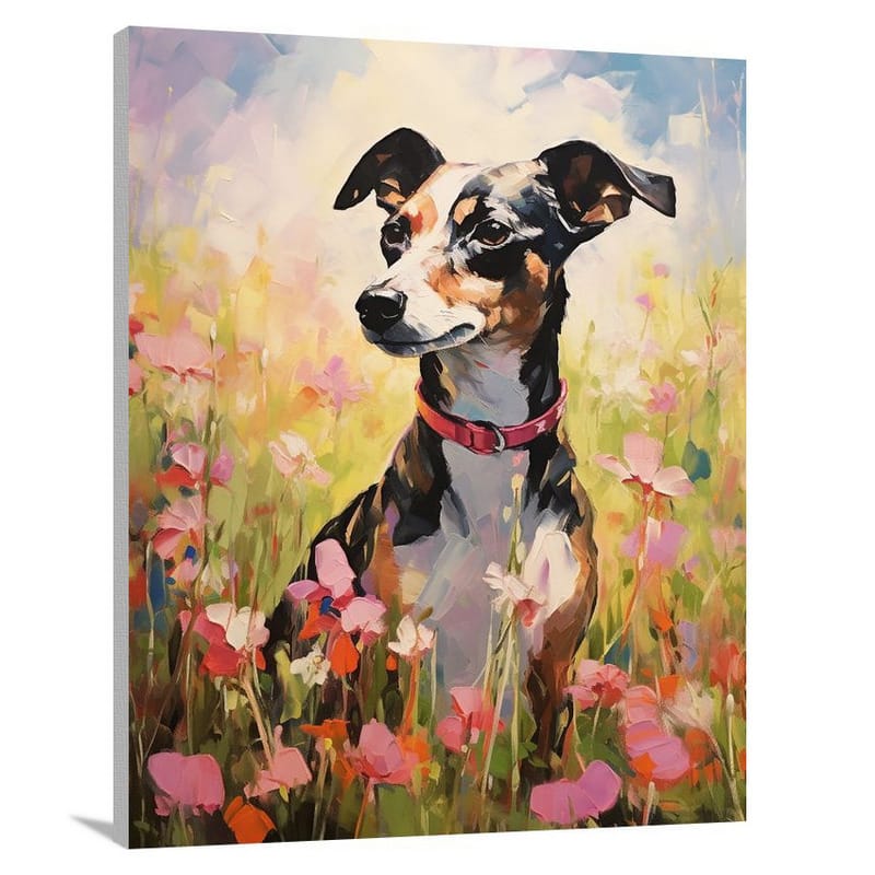 Italian Greyhound in the Meadow - Impressionist - Canvas Print