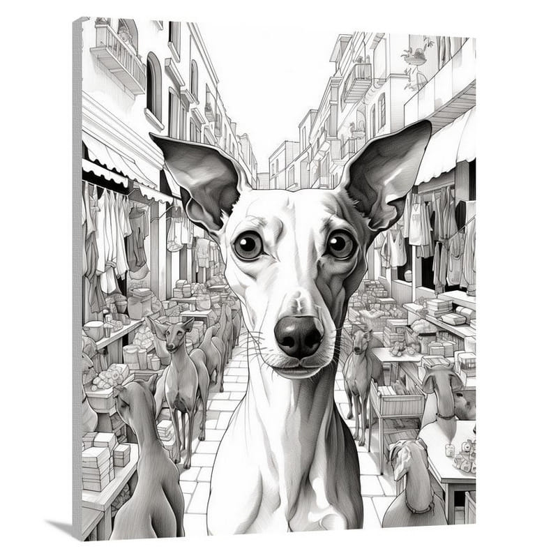 Italian Greyhound's Joyful Dance - Canvas Print