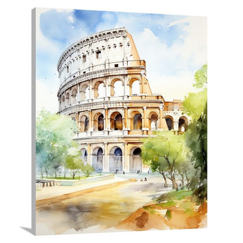 Italy's Majestic Colosseum - Canvas Print