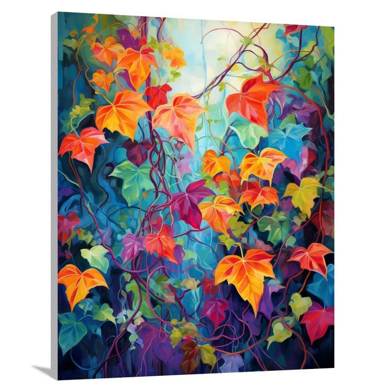 Ivy & Vine: A Colorful Embrace - Canvas Print