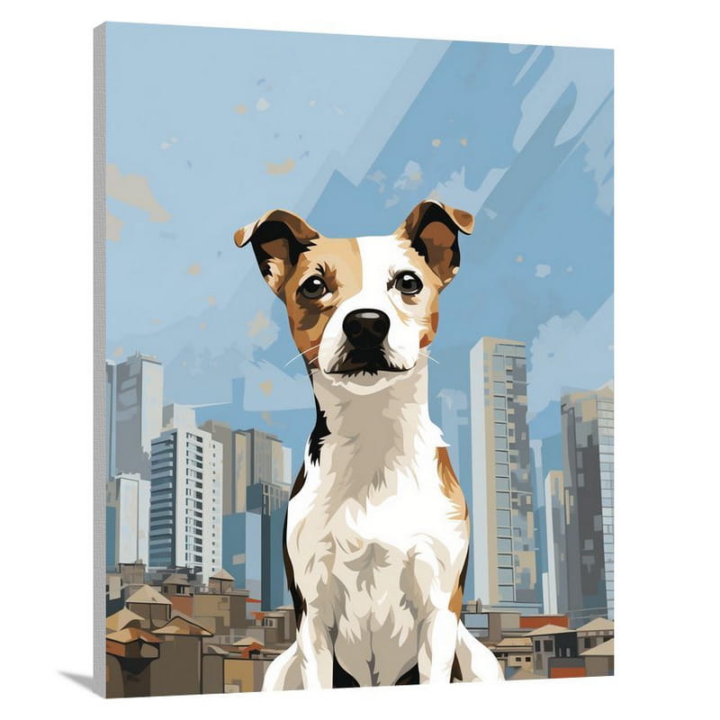 Jack Russell Terrier in the City - Canvas Print