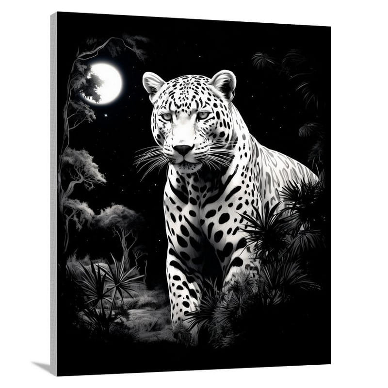 Jaguar's Moonlit Stealth - Canvas Print