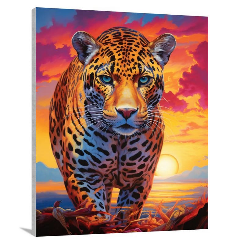 Jaguar's Sunset Stroll - Canvas Print