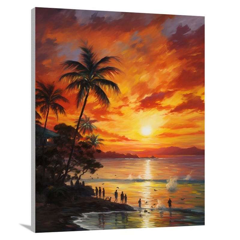 Jamaican Sunset - Impressionist - Canvas Print