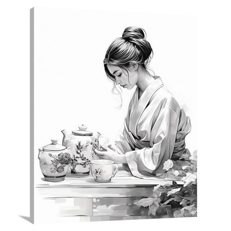 Japan's Serene Tea Ritual - Canvas Print