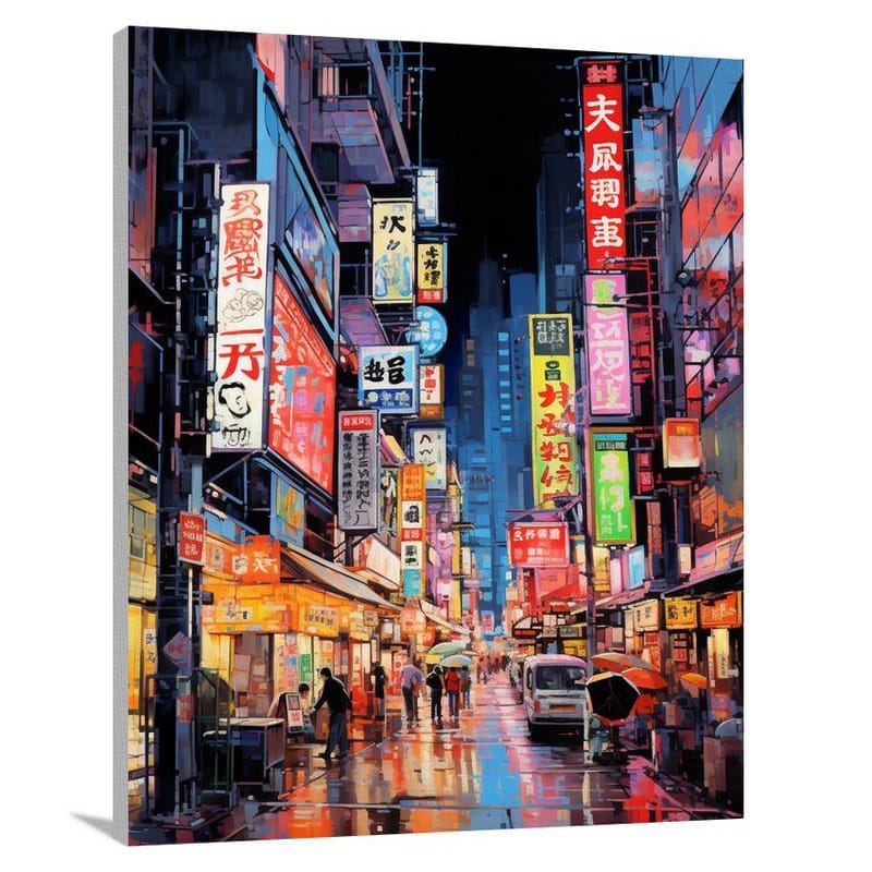 Japan's Vibrant Rain - Canvas Print