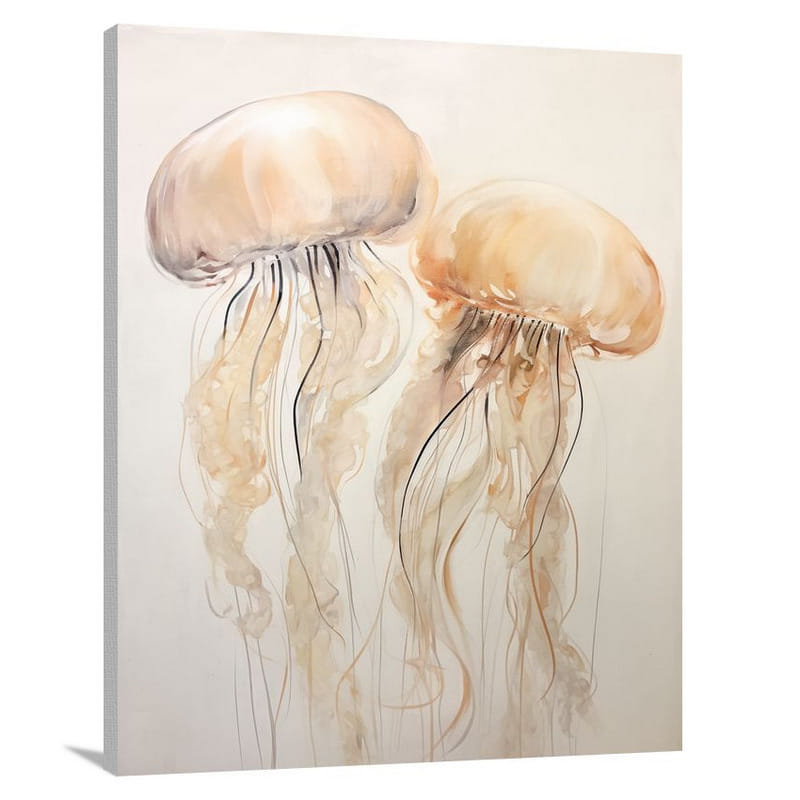 Jellyfish - Minimalist - Minimalist - Canvas Print