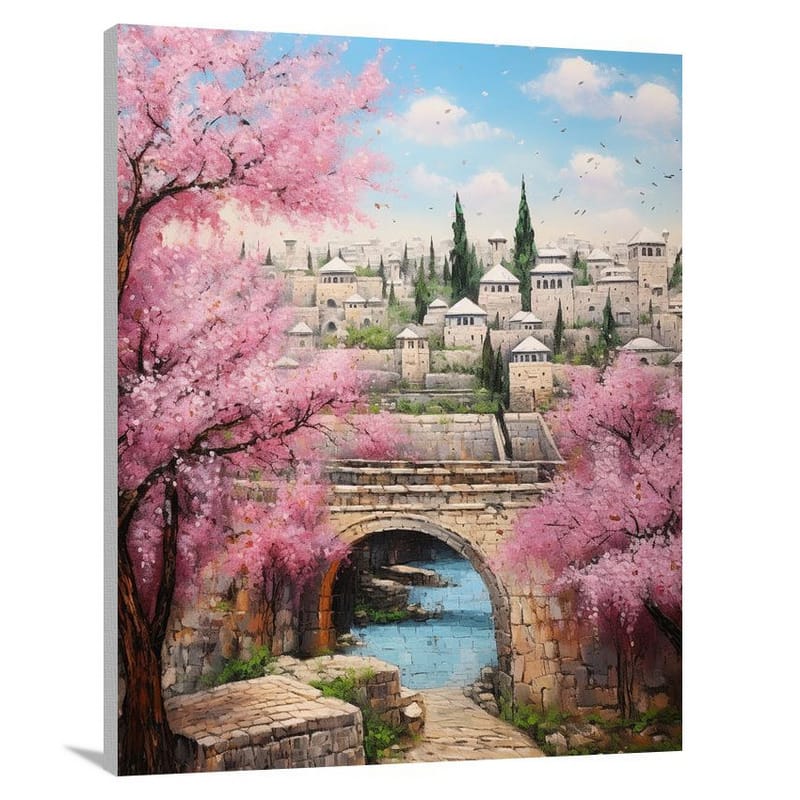 Jerusalem's Enchanting Blossoms - Canvas Print