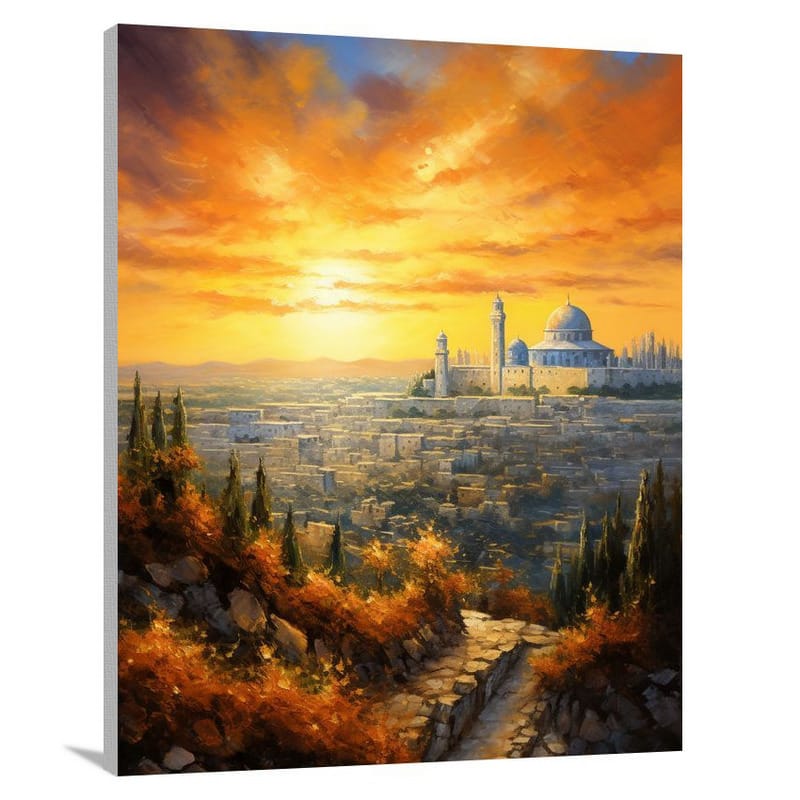 Jerusalem's Golden Serenity - Canvas Print