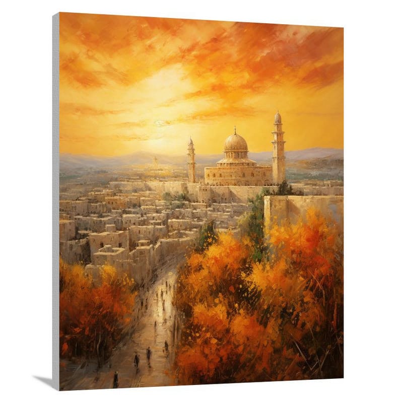 Jerusalem's Golden Serenity - Impressionist - Canvas Print