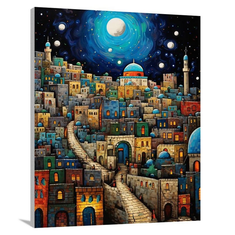 Jerusalem's Mystical Night - Canvas Print