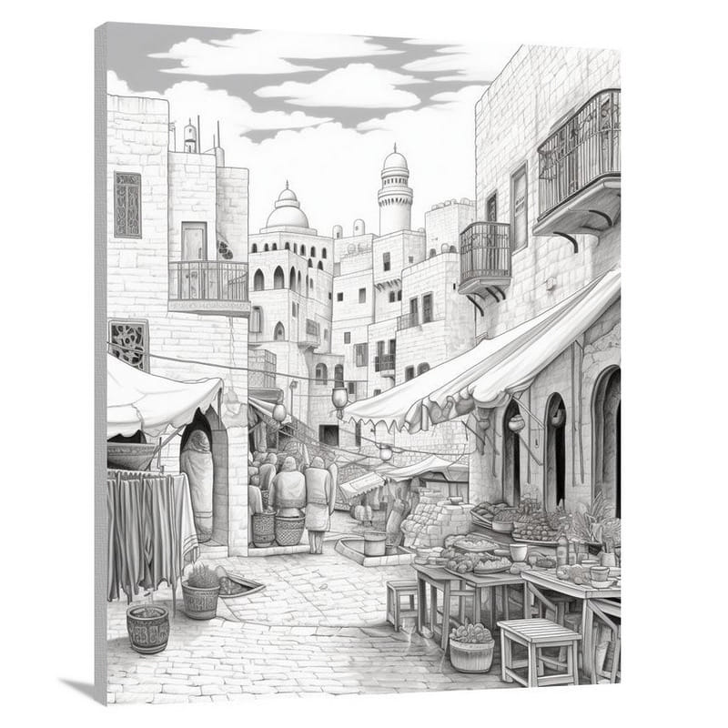 Jordan's Vibrant Bazaar - Canvas Print