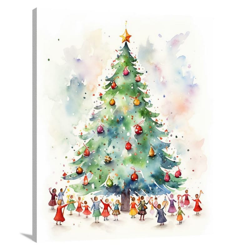 Joyful Carols, Decorative Tree - Canvas Print