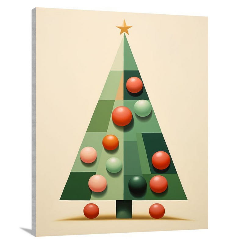 Joyful Elegance: Christmas Tree Delight - Canvas Print