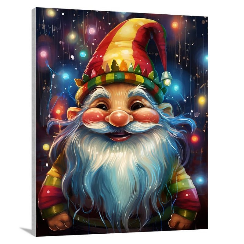 Joyful Festivities: Christmas Gnome - Canvas Print