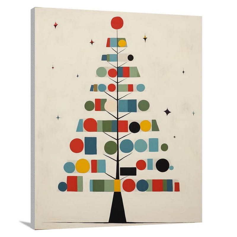 Joyful Illumination: Christmas Tree Delight - Canvas Print
