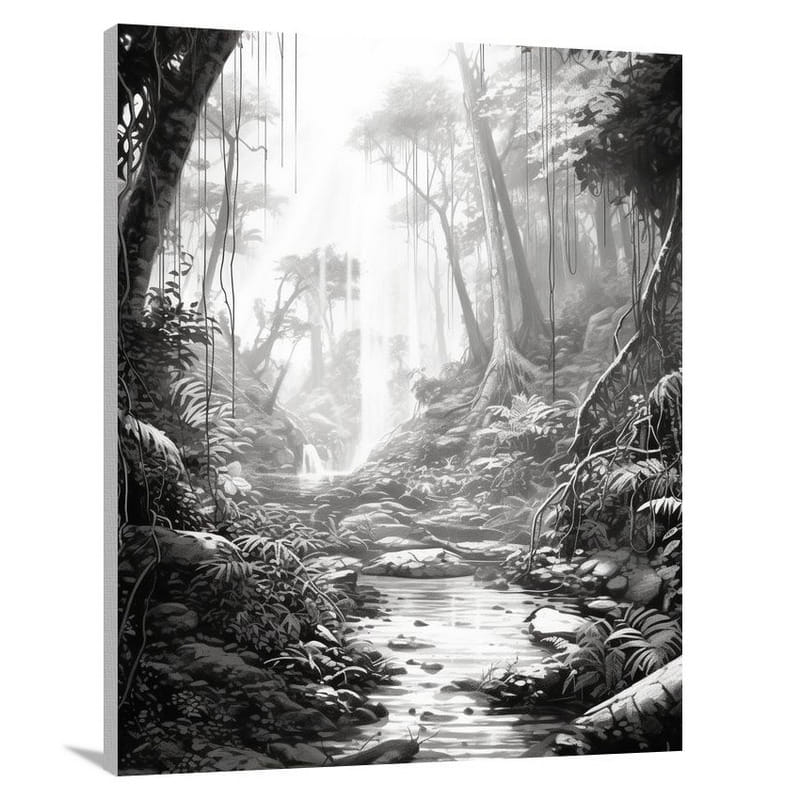 Jungle - Black and White - Black And White - Canvas Print