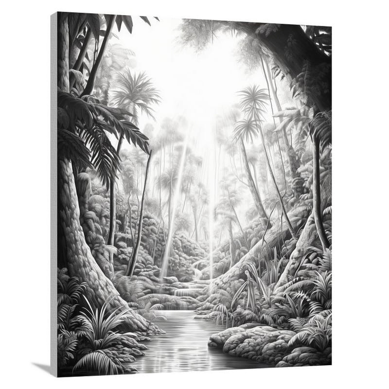 Jungle - Black and White - Canvas Print