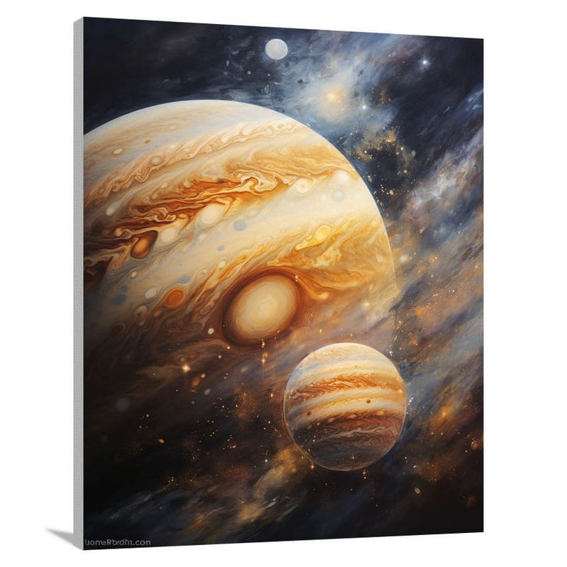 Jupiter's Celestial Dance - Contemporary Art - Canvas Print