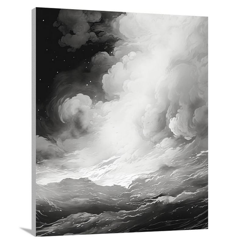 Jupiter's Enigmatic Depths - Black And White - Canvas Print