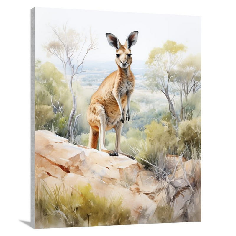 Kangaroo's Serene Wilderness - Canvas Print