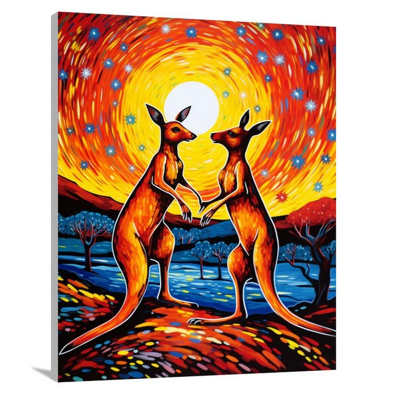 Kangaroo's Twilight Dance - Canvas Print