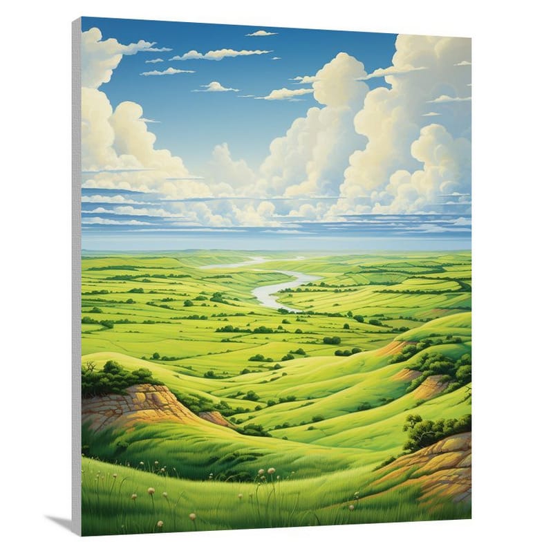 Kansas: Whispering Emerald Waves - Canvas Print