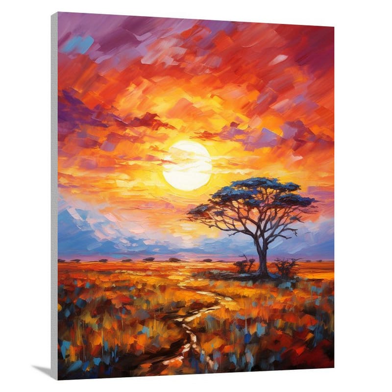 Kenyan Sunset - Impressionist - Canvas Print