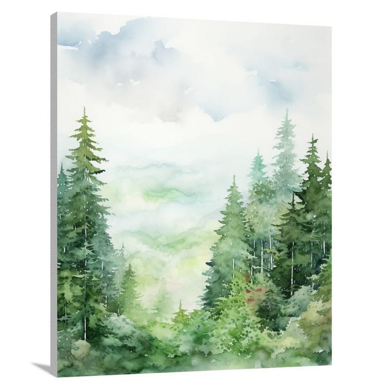 Kindness Blooms: A Misty Forest - Canvas Print