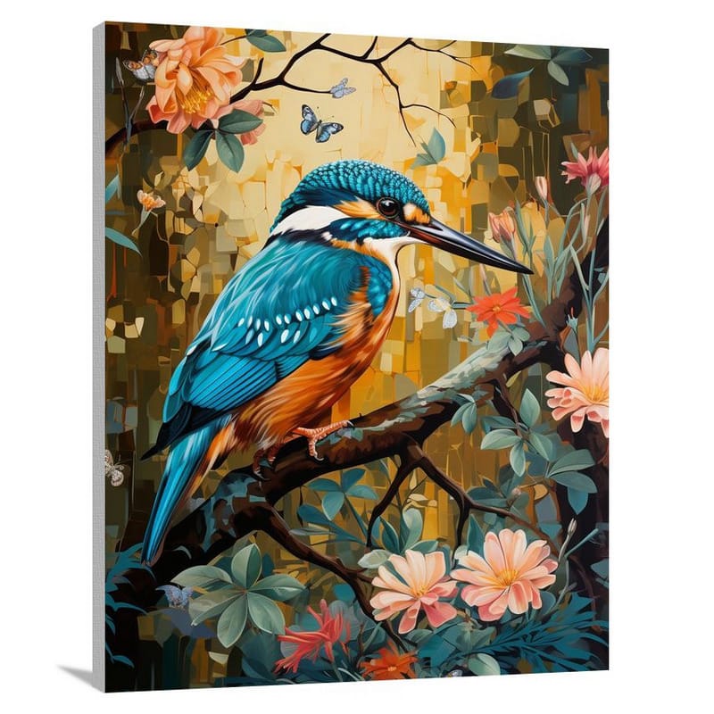 Kingfisher's Serene Oasis - Canvas Print