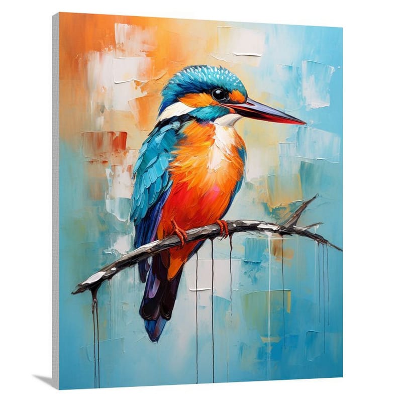 Kingfisher's Vibrant Mirage - Canvas Print