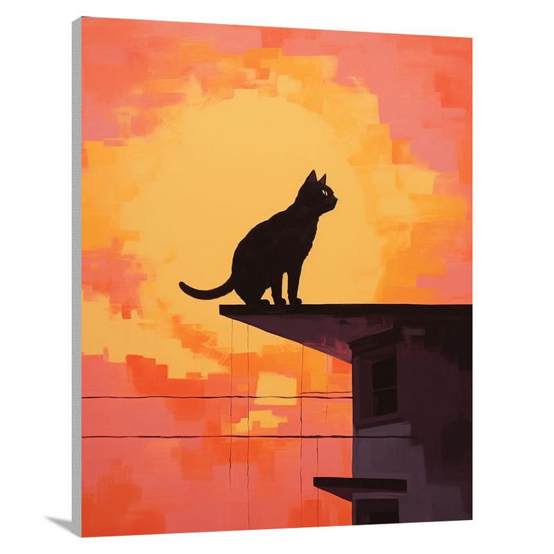 Kitten's Rooftop Dance - Canvas Print