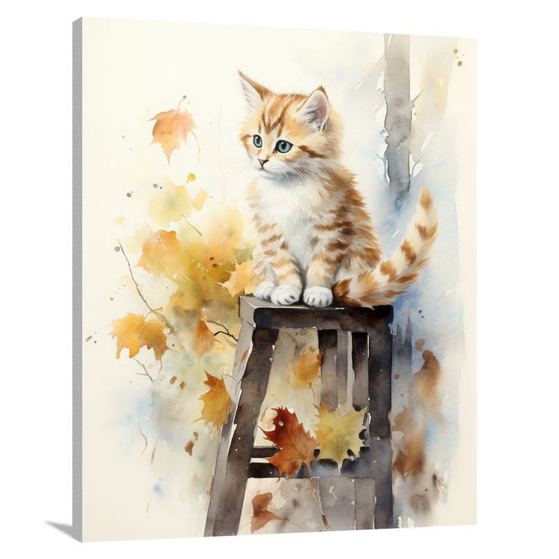 Kitten's Window Gaze - Canvas Print