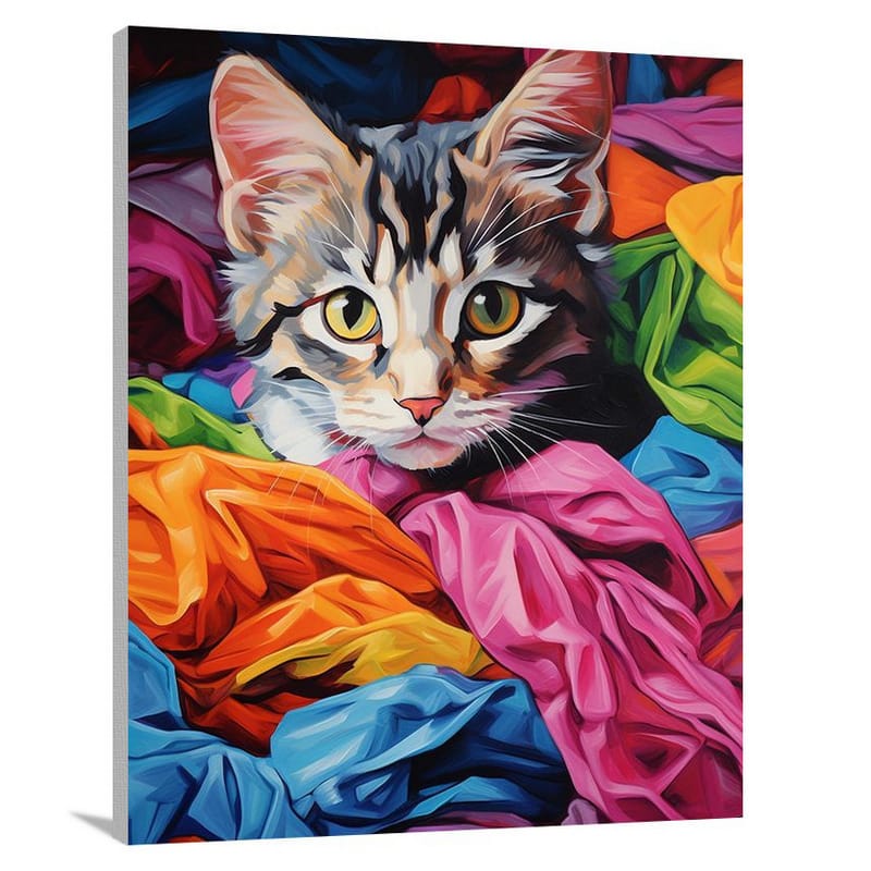 Kitten's Yarn Adventure - Canvas Print