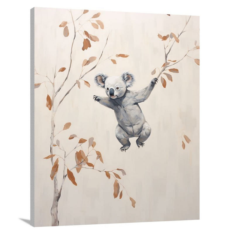 Koala's Whimsical Leap - Canvas Print
