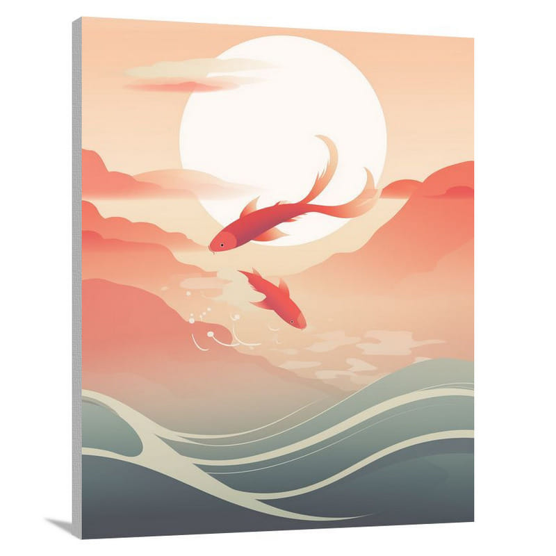 Koi Fish Serenity - Canvas Print