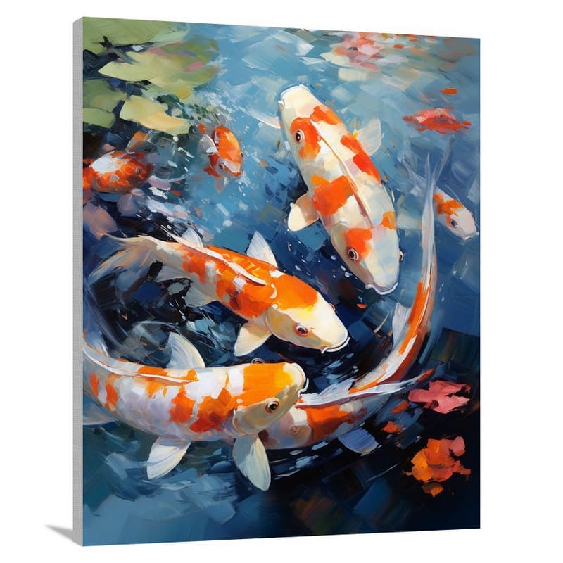 Koi Fish Symphony - Impressionist - Canvas Print