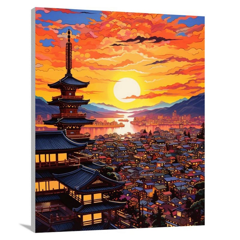 Kyoto's Fiery Aura - Canvas Print