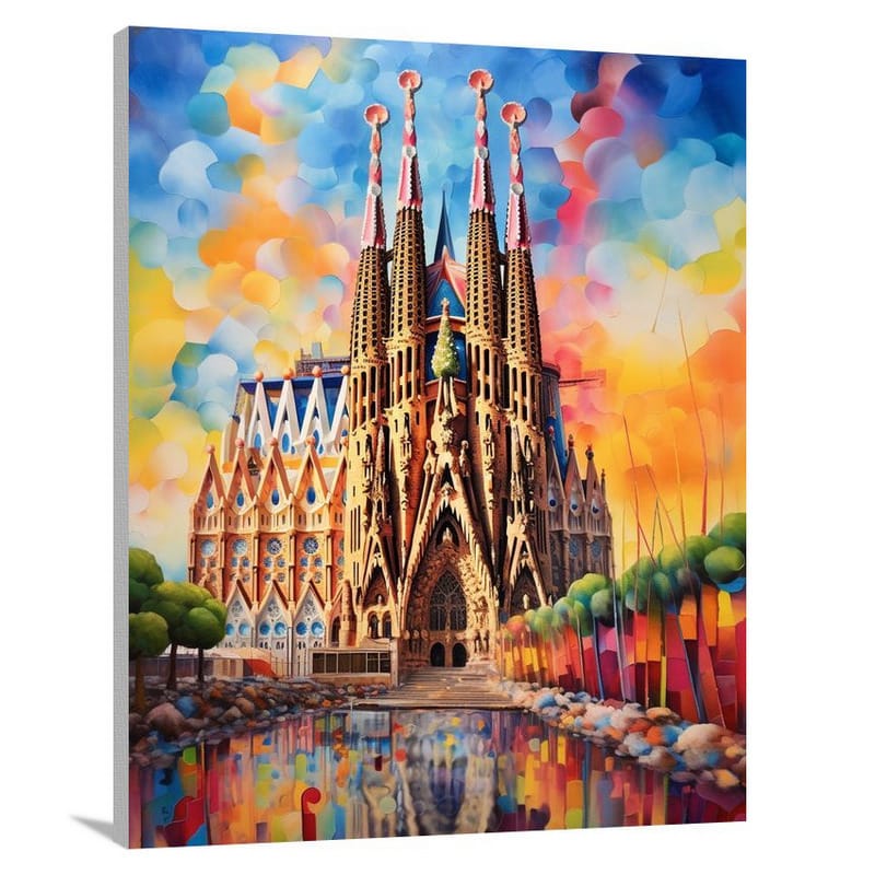 La Sagrada Familia: Architectural Symphony - Contemporary Art - Canvas Print