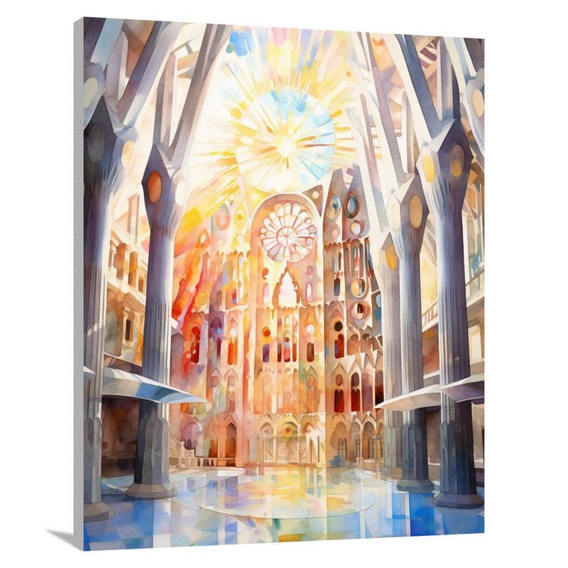 La Sagrada Familia: Illuminated Grandeur - Canvas Print