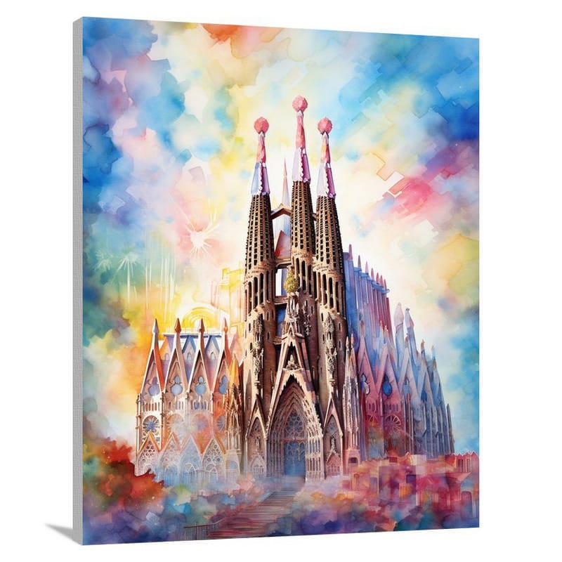 La Sagrada Familia: Illuminated Majesty - Canvas Print
