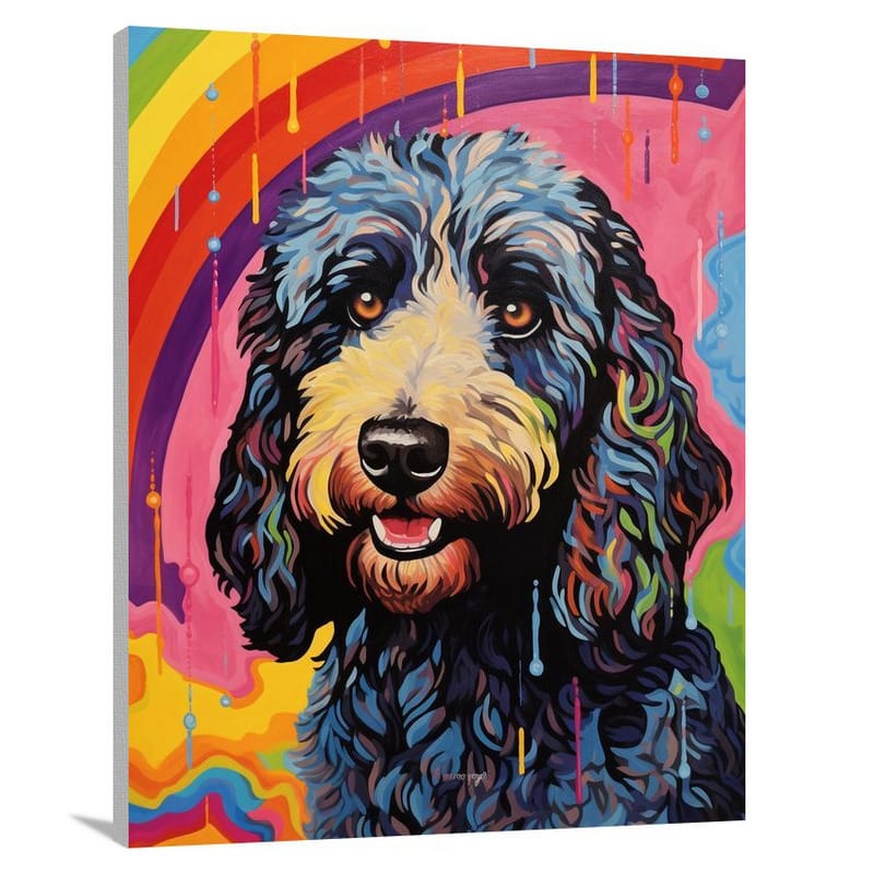 Labradoodle's Rainbow: Dogs Unite! - Canvas Print