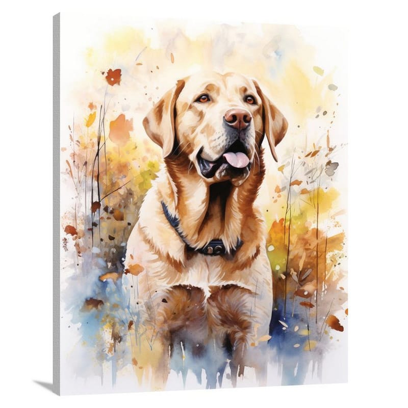Labrador's Autumn Loyalty - Canvas Print