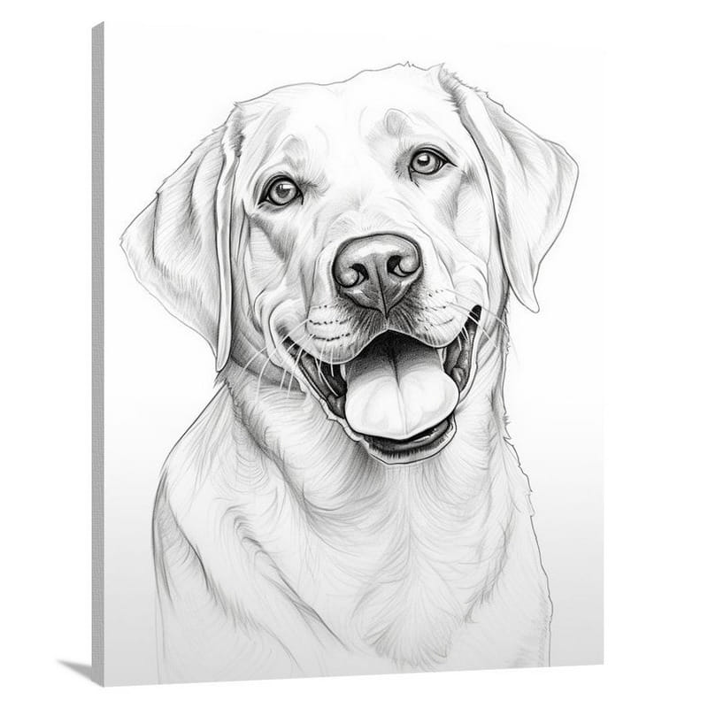 Labrador's Love - Black And White - Canvas Print