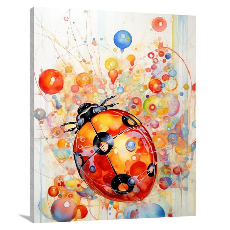 Ladybug's Kaleidoscope Dance - Watercolor - Canvas Print