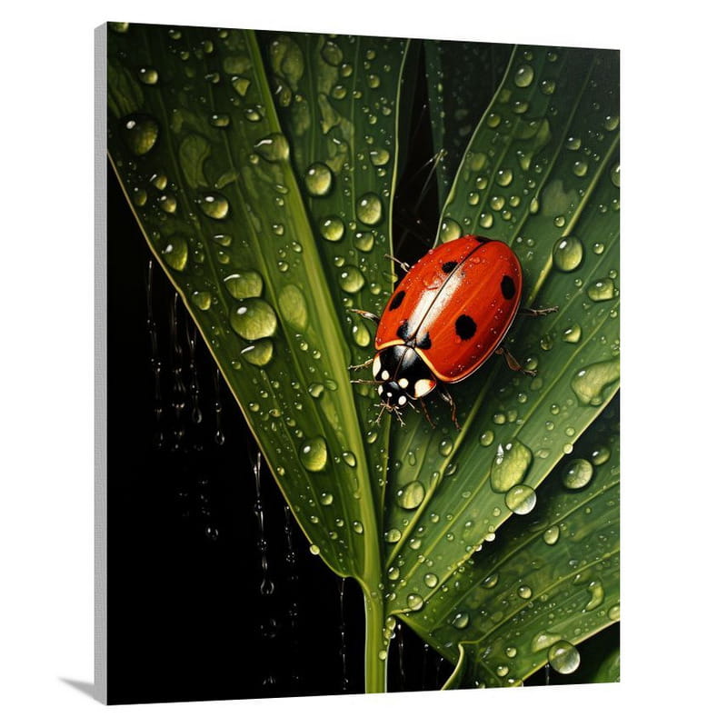 Ladybug's Starry Leaf - Canvas Print