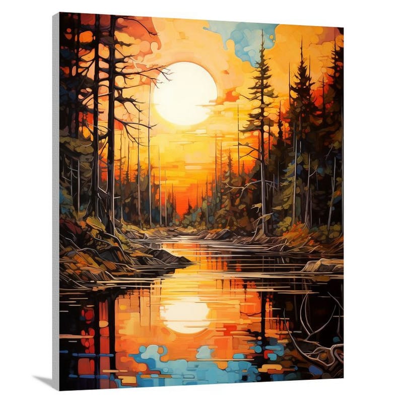 Lake Serenity - Pop Art - Canvas Print
