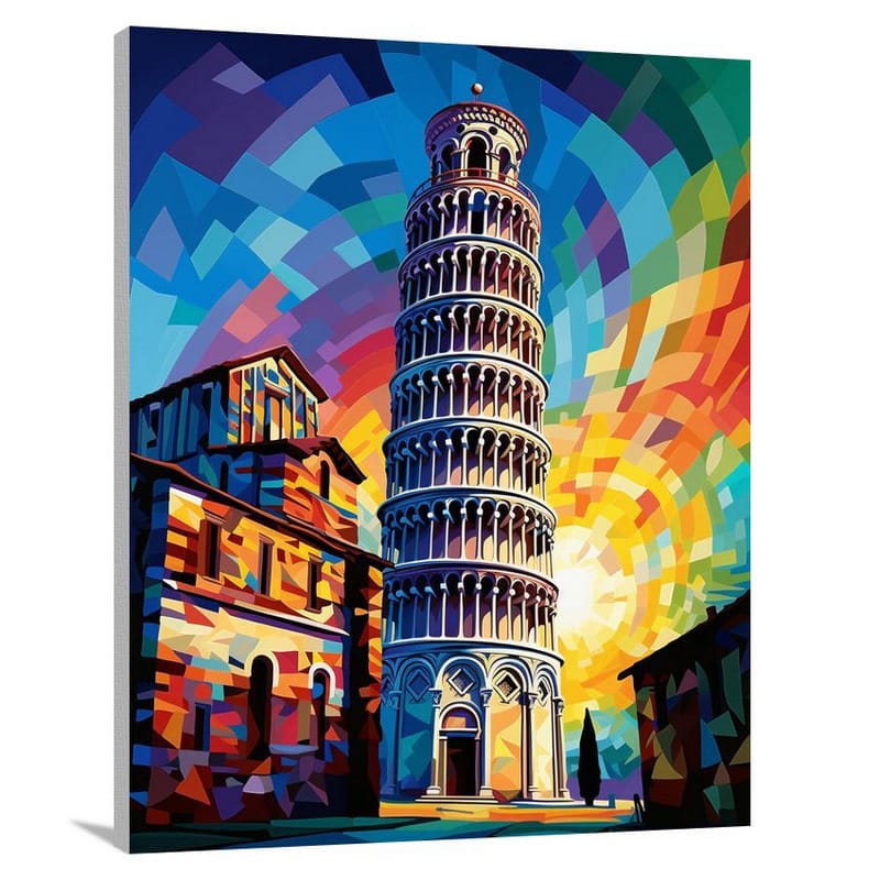 Leaning Tower of Pisa: Captivating Colors - Canvas Print