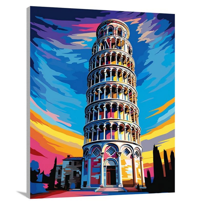 Leaning Tower of Pisa: Captivating Colors - Pop Art - Canvas Print