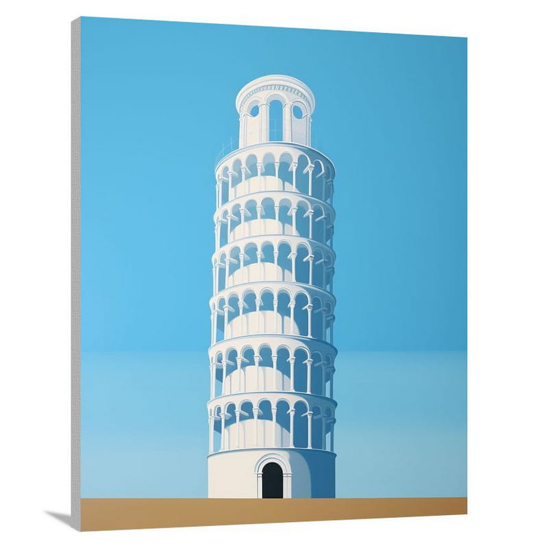 Leaning Tower of Pisa: Harmonious Balance - Minimalist - Canvas Print